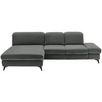 ECKSOFA  in Chenille Grau  198/288 cm  - Schwarz/Grau, Design, Textil/Metall (198/288cm) - Beldomo Style