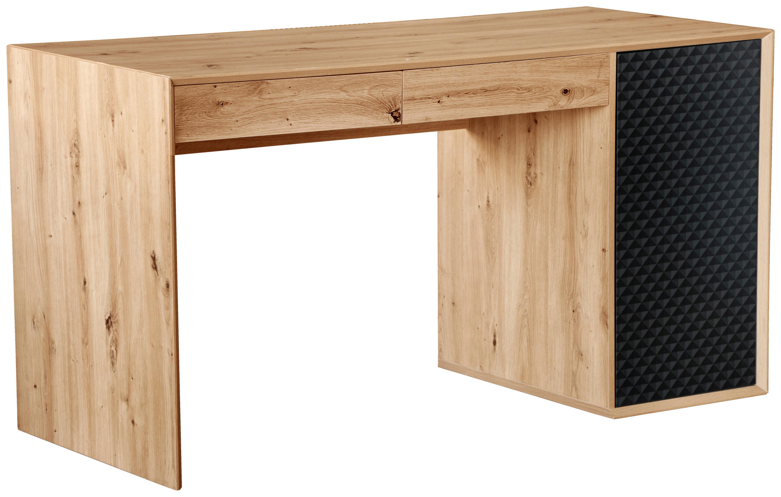 SCHREIBTISCH 140/60/75 cm Schwarz, Eiche Artisan  - Schwarz/Eiche Artisan, Design, Holzwerkstoff (140/60/75cm) - Hom`in