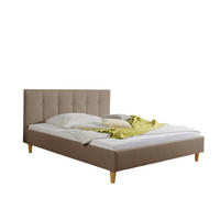 POLSTERBETT  in Hellbraun,  - Hellbraun/Naturfarben, MODERN, Holz/Textil (165/99/216cm) - Livetastic