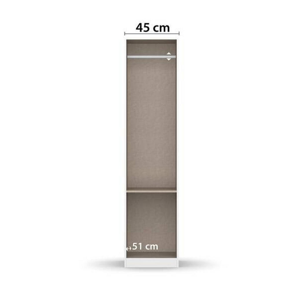 Thumbnail - Rauch Möbel Drehtürenschrank, Weiß, Grau, Kunststoff, 2 Schubladen, 47x197x54 cm, Made in Germany, Blauer Engel, Schlafz...