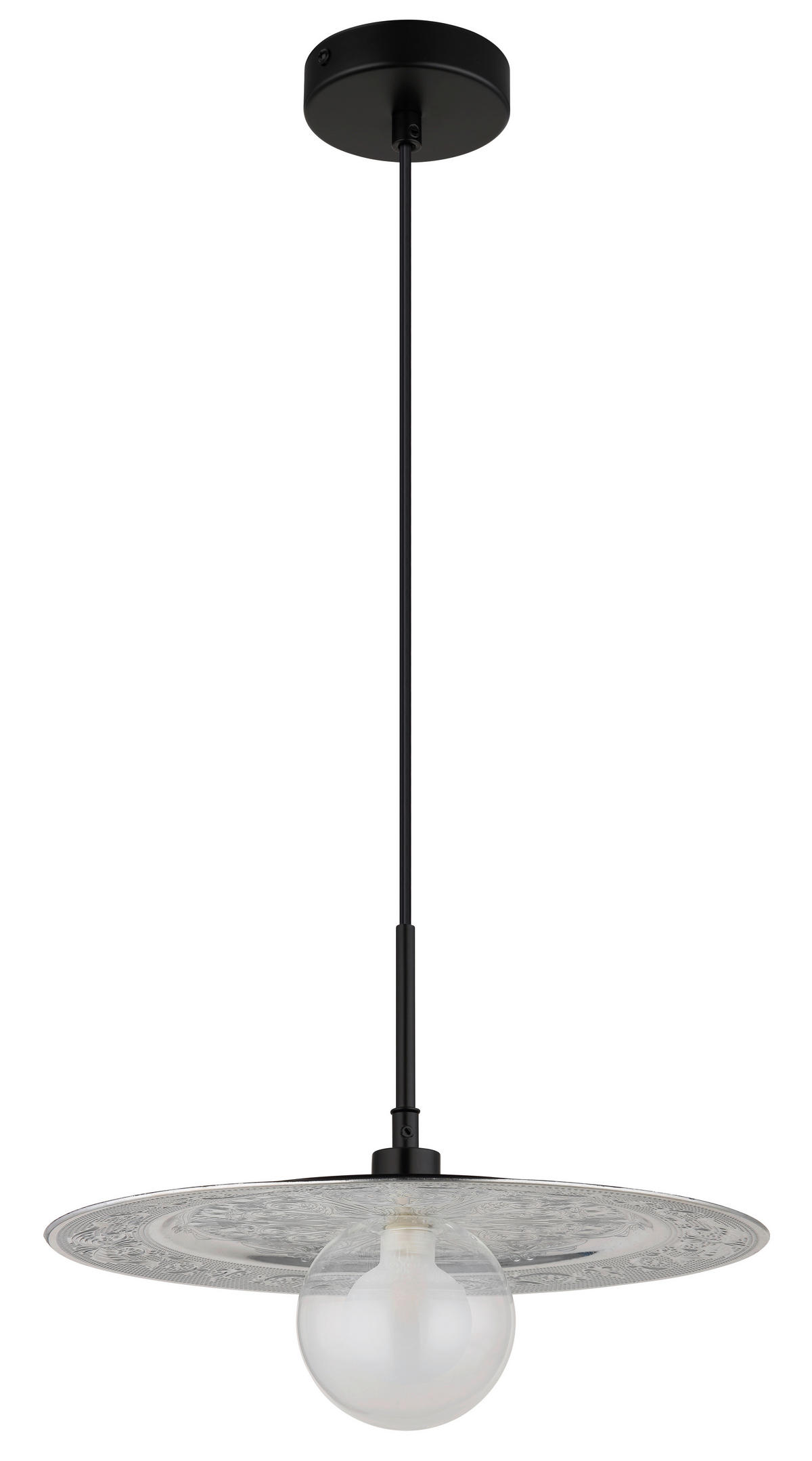 HÄNGELEUCHTE 33/119 cm    - Klar/Silberfarben, Konventionell, Glas/Kunststoff (33/119cm) - Globo