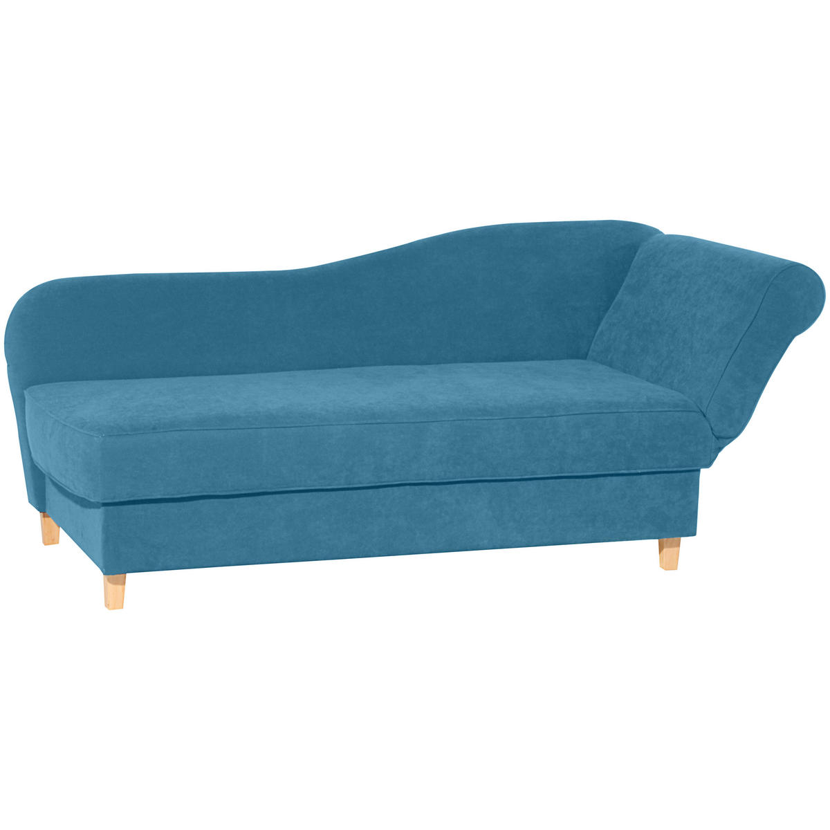 RÉCAMIERE in Velours Petrol  - Buchefarben/Petrol, Design, Holz/Textil (190/88/82cm) - Max Winzer