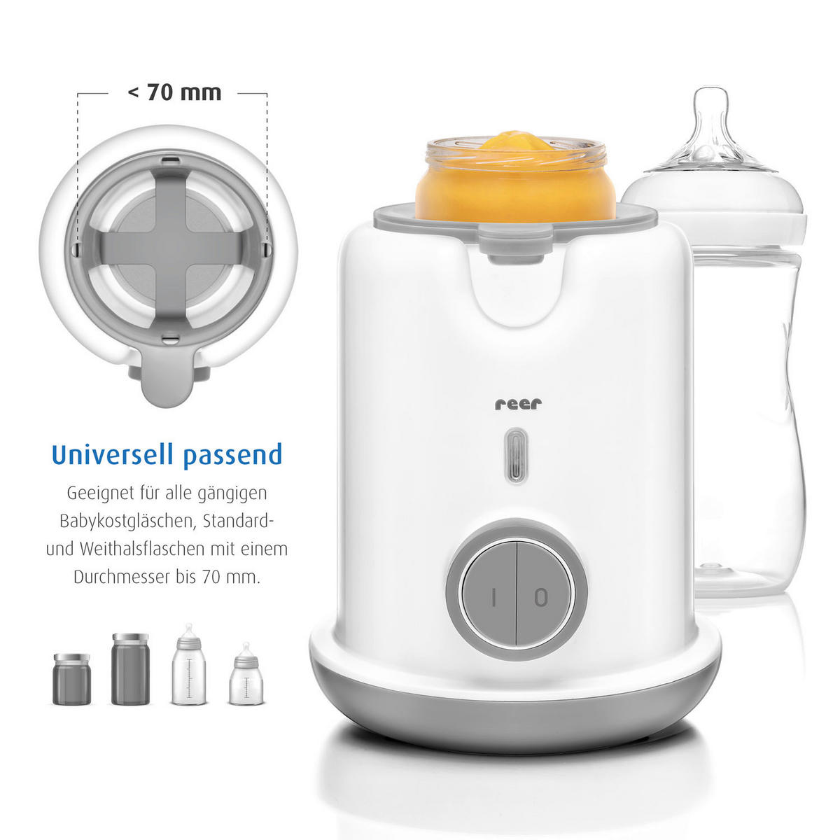 BABYKOSTWÄRMER  - Weiß, Basics, Kunststoff (15,5/19,4/15,5cm) - Reer