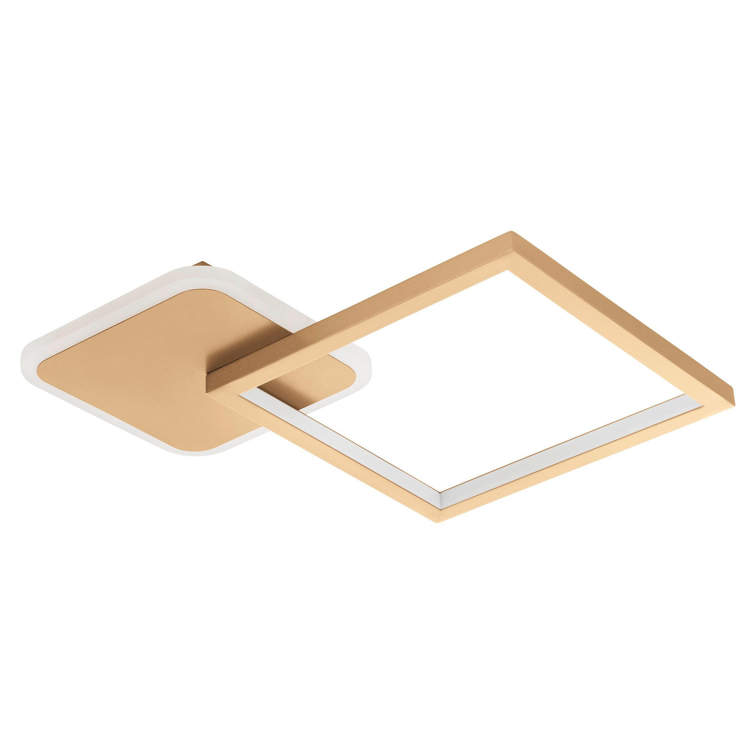 PLAFONIERĂ CU LED - alb/auriu, Basics, metal (33/33/5cm)