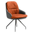 ARMLEHNSTUHL  Beinauswahl, Sitzfläche 360° drehbar, Stoff-/Lederauswahl Velours  Kupferfarben, Grau  - Schwarz/Grau, Design, Textil/Metall (60/86/66cm) - Dieter Knoll