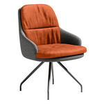 ARMLEHNSTUHL  Beinauswahl, Sitzfläche 360° drehbar, Stoff-/Lederauswahl Velours  Kupferfarben, Grau  - Schwarz/Grau, Design, Textil/Metall (60/86/66cm) - Dieter Knoll