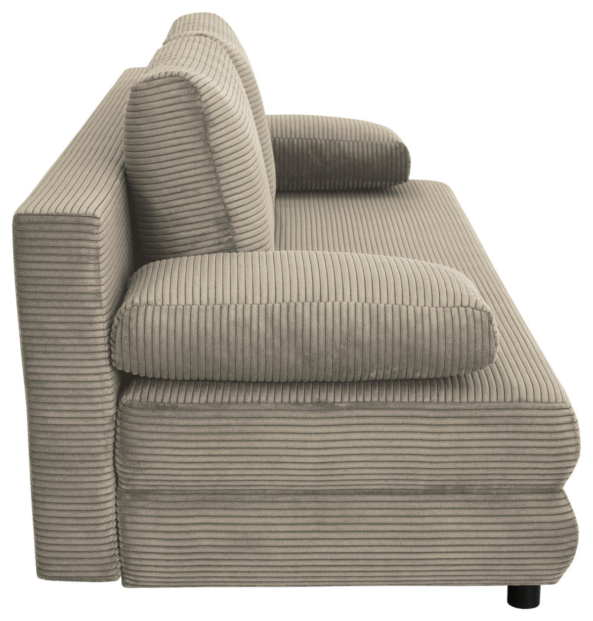 SCHLAFSOFA Cord Taupe  - Taupe/Schwarz, Design, Kunststoff/Textil (197/77/81cm) - home24