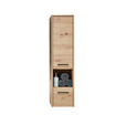 MIDISCHRANK 30/123,20/33 cm  - Schwarz/Eiche Artisan, Design, Glas/Holzwerkstoff (30/123,20/33cm) - Xora