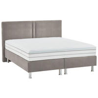 BOXSPRINGBETT 180/200 cm  in Taupe  - Taupe/Alufarben, Design, Kunststoff/Textil (180/200cm) - Beldomo - Sleep
