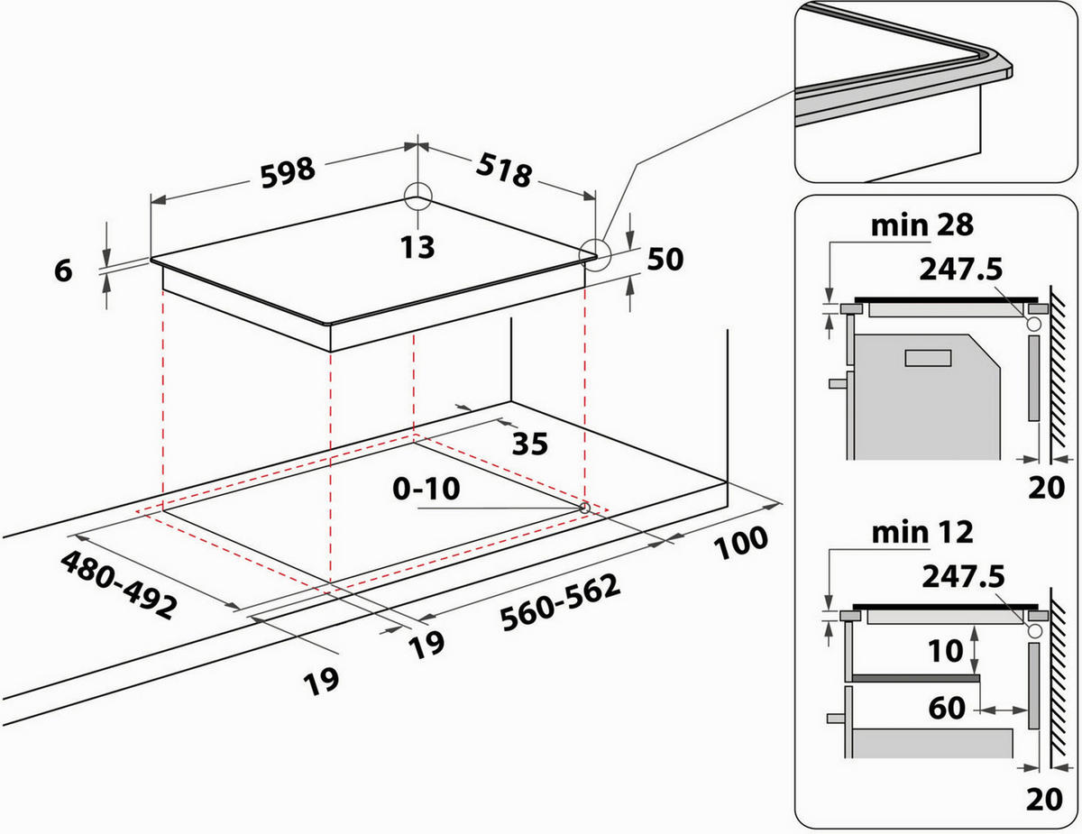 INDUKTIONSKOCHFELD BQ 5160S AL  - Schwarz, Basics, Glas/Metall (60/5/52cm) - Bauknecht