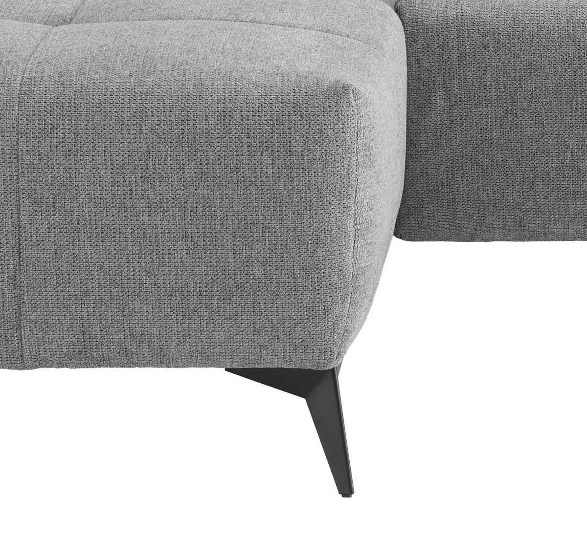 ECKSOFA Silberfarben Chenille  - Silberfarben/Schwarz, MODERN, Textil/Metall (180/258cm) - Livetastic