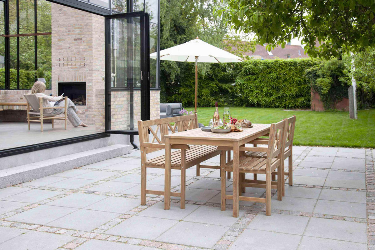 GARTENBANK Naturfarben  - Naturfarben/Teakfarben, Natur, Holz (58/89/150cm) - Gardenson