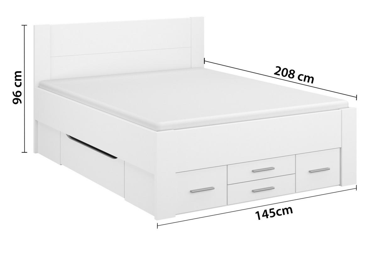STAURAUMBETT 140/200 cm  in Weiß  - Weiß, Basics, Holzwerkstoff (140/200cm) - Rauch Möbel