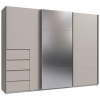 SCHWEBETÜRENSCHRANK 270/208/64 cm 3-türig Kaschmir  - Kaschmir, KONVENTIONELL, Glas/Holzwerkstoff (270/208/64cm) - Boxxx