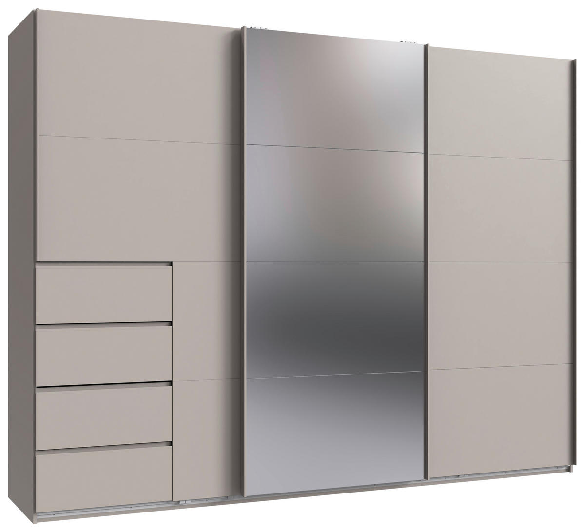 SCHWEBETÜRENSCHRANK 270/208/64 cm 3-türig Kaschmir  - Kaschmir, KONVENTIONELL, Glas/Holzwerkstoff (270/208/64cm) - Boxxx