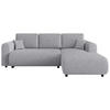 ECKSOFA inkl. Funktionen Grau Cord  - Schwarz/Grau, KONVENTIONELL, Kunststoff/Textil (260/200cm) - Xora