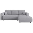 ECKSOFA inkl. Funktionen Grau Cord  - Schwarz/Grau, KONVENTIONELL, Kunststoff/Textil (260/200cm) - Xora