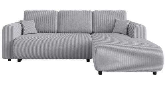 ECKSOFA inkl. Funktionen Grau Cord  - Schwarz/Grau, KONVENTIONELL, Kunststoff/Textil (260/200cm) - Xora