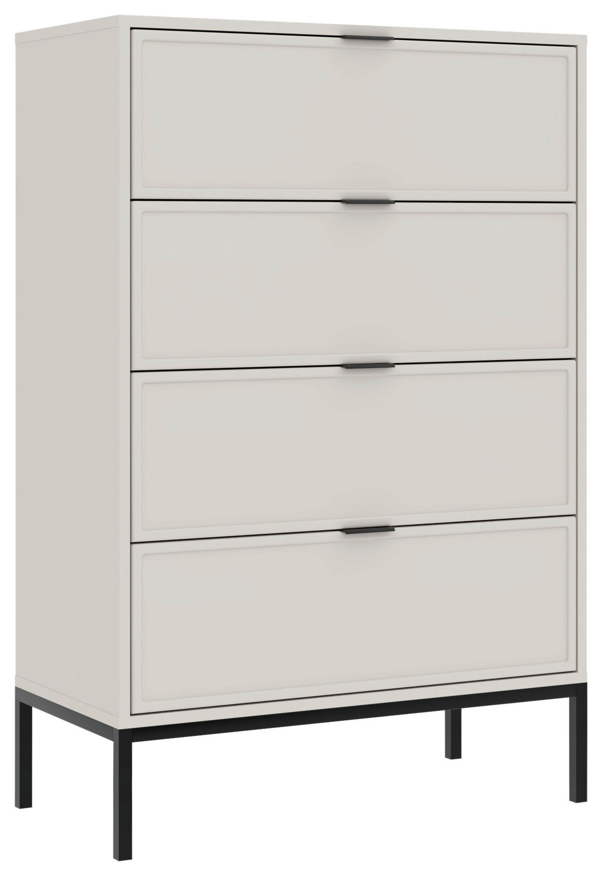 KOMMODE , 75,9/115,5/40 cm, 4 Schublade(n)  - Kaschmir/Schwarz, Design, Holzwerkstoff/Metall (75,9/115,5/40cm) - MID.YOU