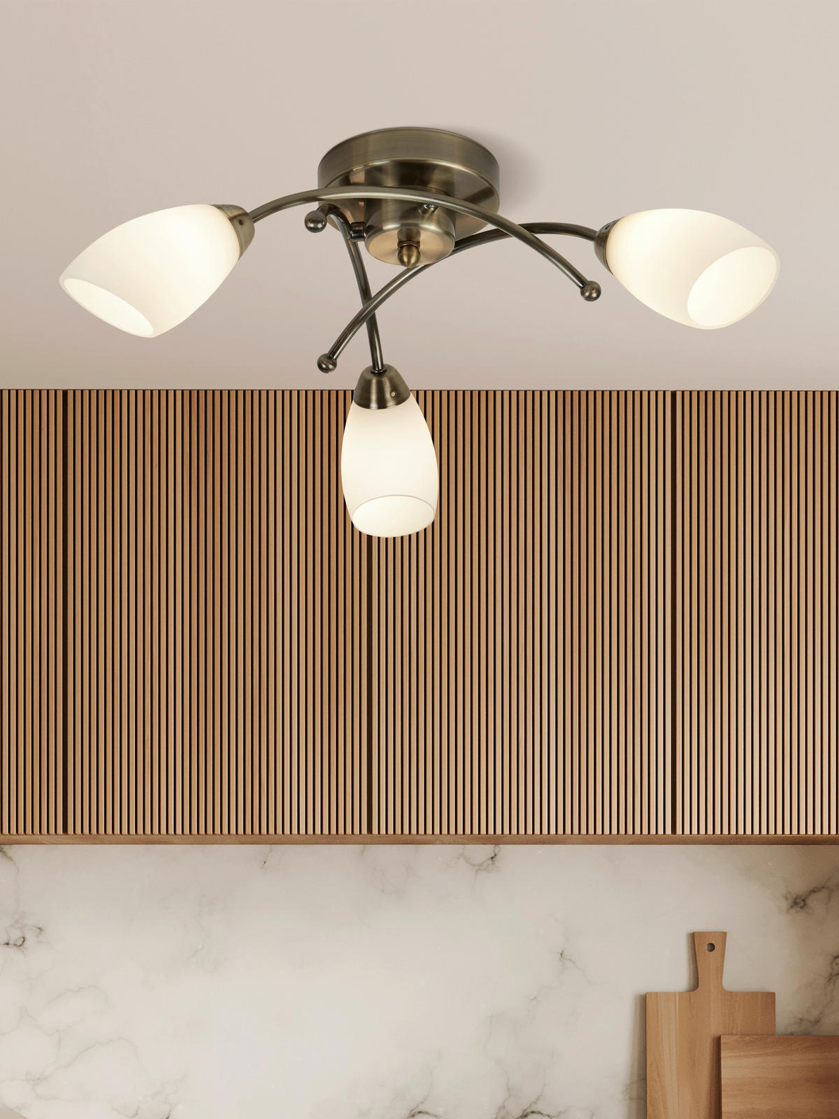 DECKENLEUCHTE Opera 15/50/15 cm  - Messingfarben, Design, Glas/Metall (15/50/15cm)