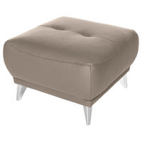HOCKER Lederlook Sandfarben  - Sandfarben/Chromfarben, MODERN, Textil/Metall (65/46/65cm) - MID.YOU
