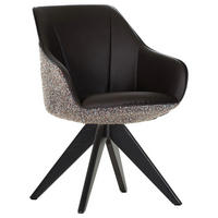 ARMLEHNSTUHL  in Chenille, Lederlook  - Dunkelbraun/Schwarz, KONVENTIONELL, Holz/Textil (60/83/65cm) - Landscape