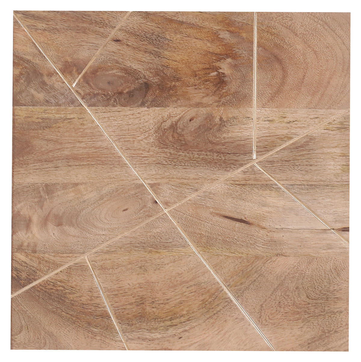 BEISTELLTISCHSET 42/50/35/40/35/40 cm Mangoholz massiv Naturfarben, Goldfarben quadratisch  - Goldfarben/Naturfarben, Design, Holz/Metall (42/50/35/40/35/40cm) - Landscape