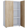 SCHUHSCHRANK Weiß, Sonoma Eiche  - Silberfarben/Schwarz, Design, Holzwerkstoff/Kunststoff (70/110/39cm) - MID.YOU