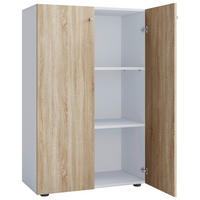 SCHUHSCHRANK Lona 70/110/39 cm  - Weiss/Silberfarben, Design, Holzwerkstoff/Kunststoff (70/110/39cm) - MID.YOU