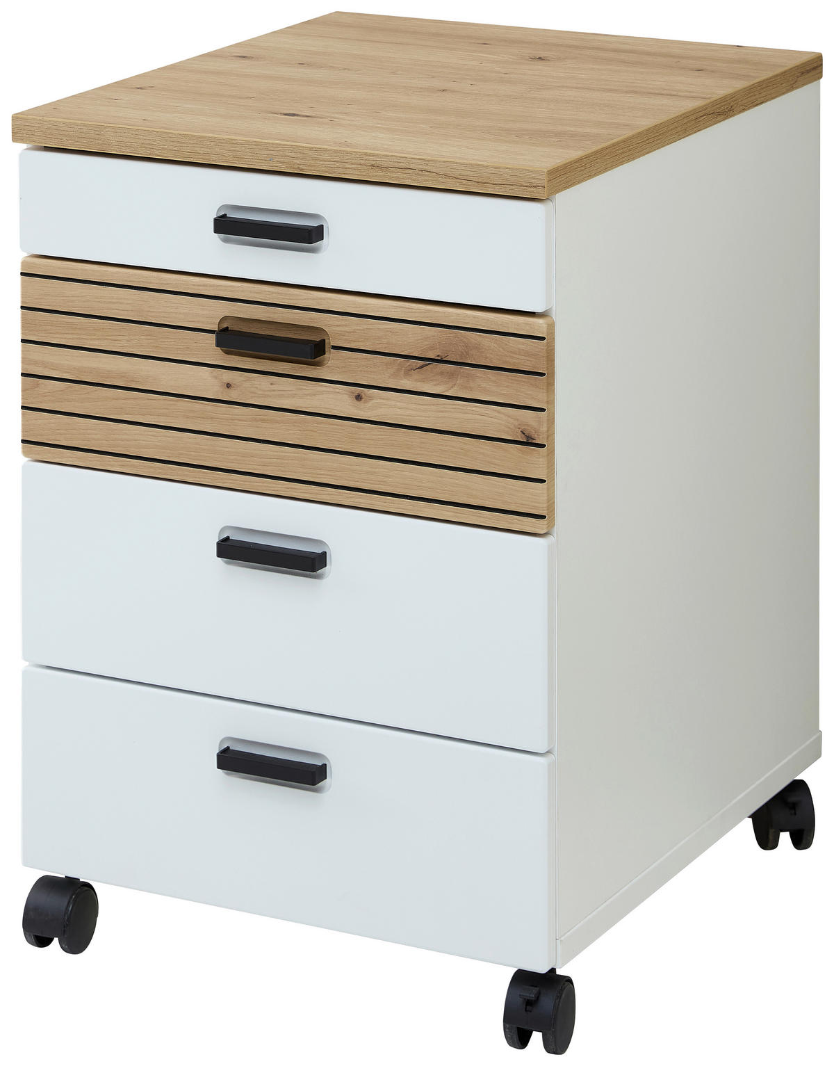 Rollbox  45/66/55 cm  - alb/stejar Artisan, Konventionell, plastic/material pe bază de lemn (45/66/55cm) - Stylife