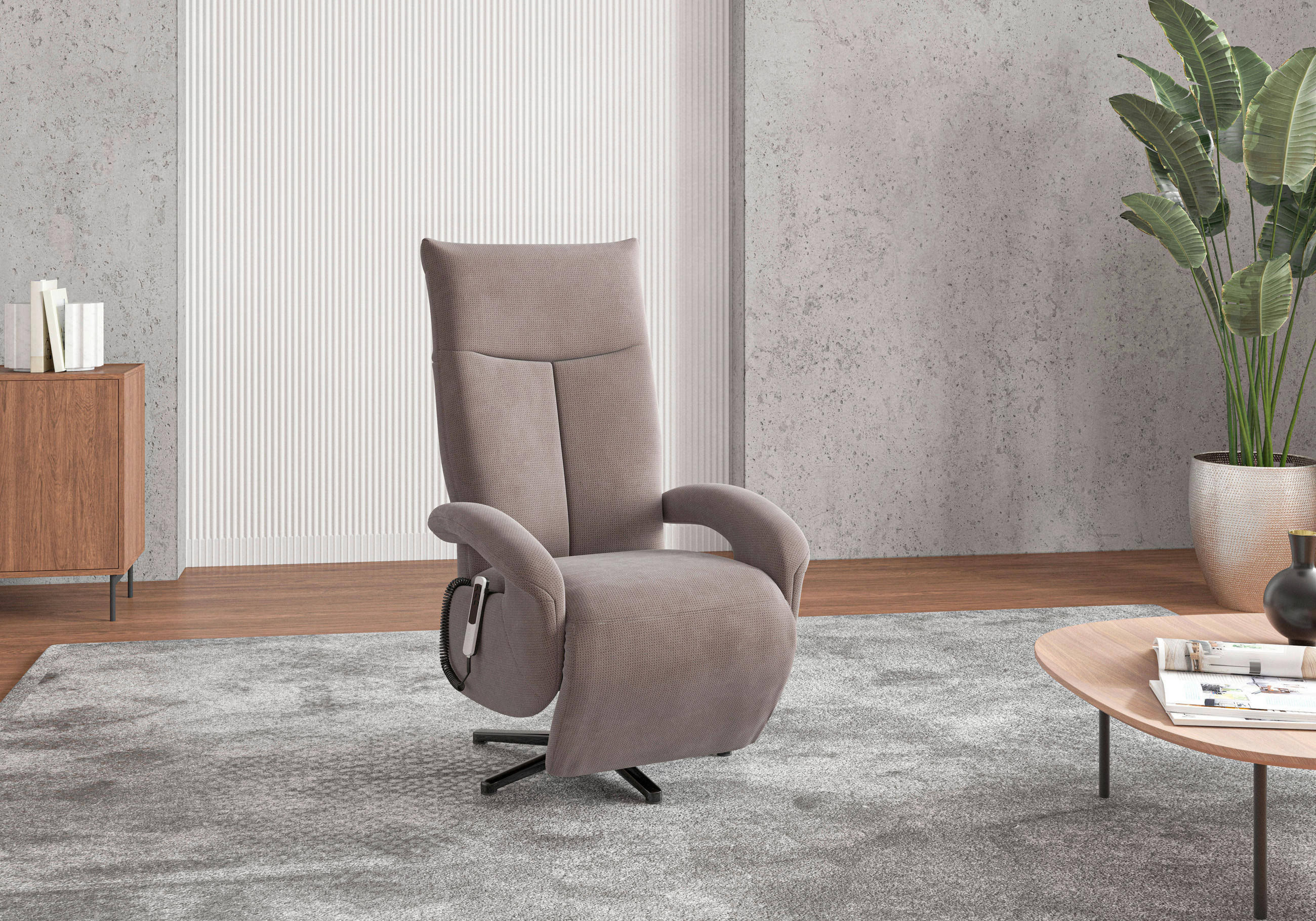 SESSEL in Flachgewebe Taupe  - Taupe/Schwarz, KONVENTIONELL, Textil/Metall (74/112/82cm) - Sit & More