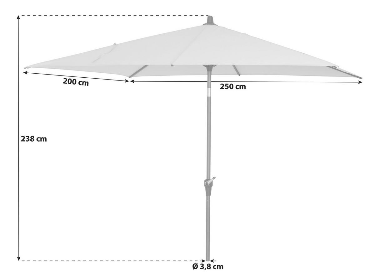 SONNENSCHIRM  250/200 cm  - Anthrazit/Olivgrün, KONVENTIONELL, Textil/Metall (250/200cm) - Siena Garden