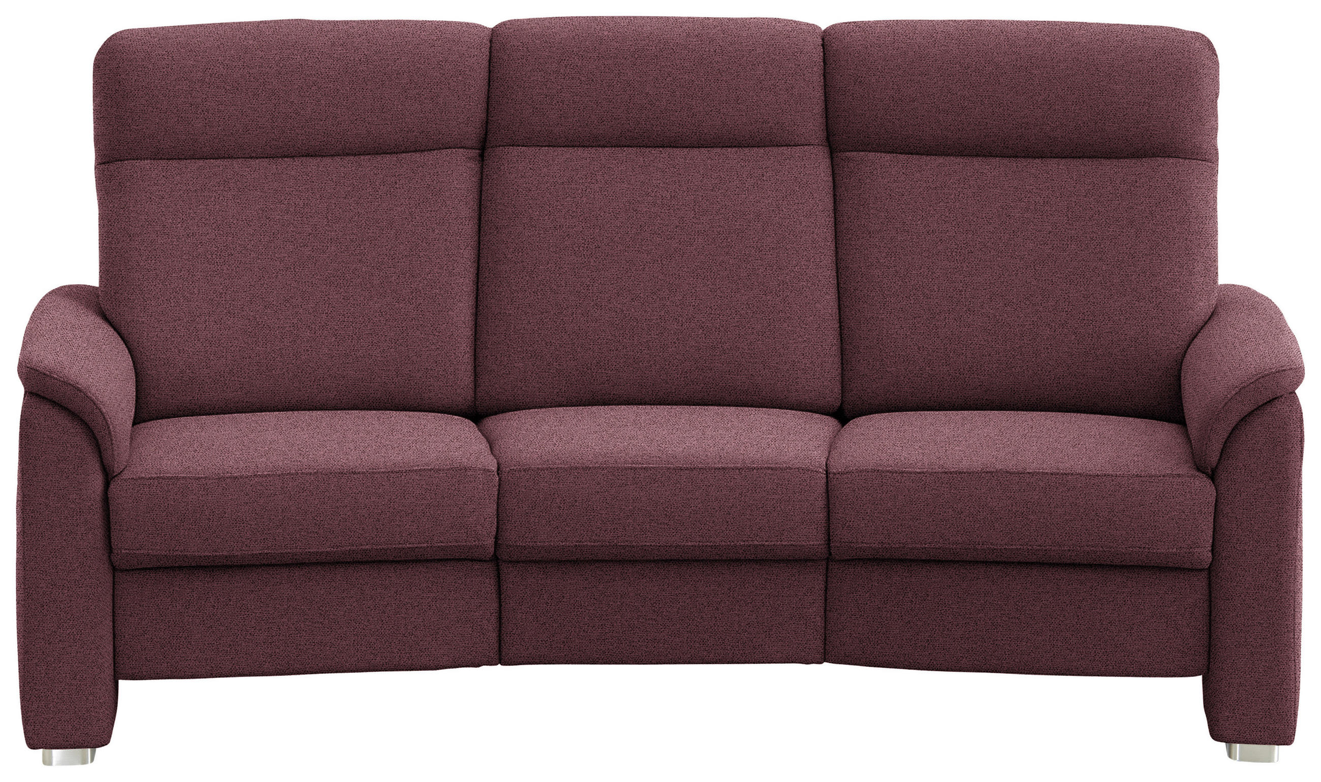 TRAPEZSOFA  in Flachgewebe Weinrot  - Weinrot/Alufarben, KONVENTIONELL, Textil/Metall (218/107/103cm) - Beldomo Comfort
