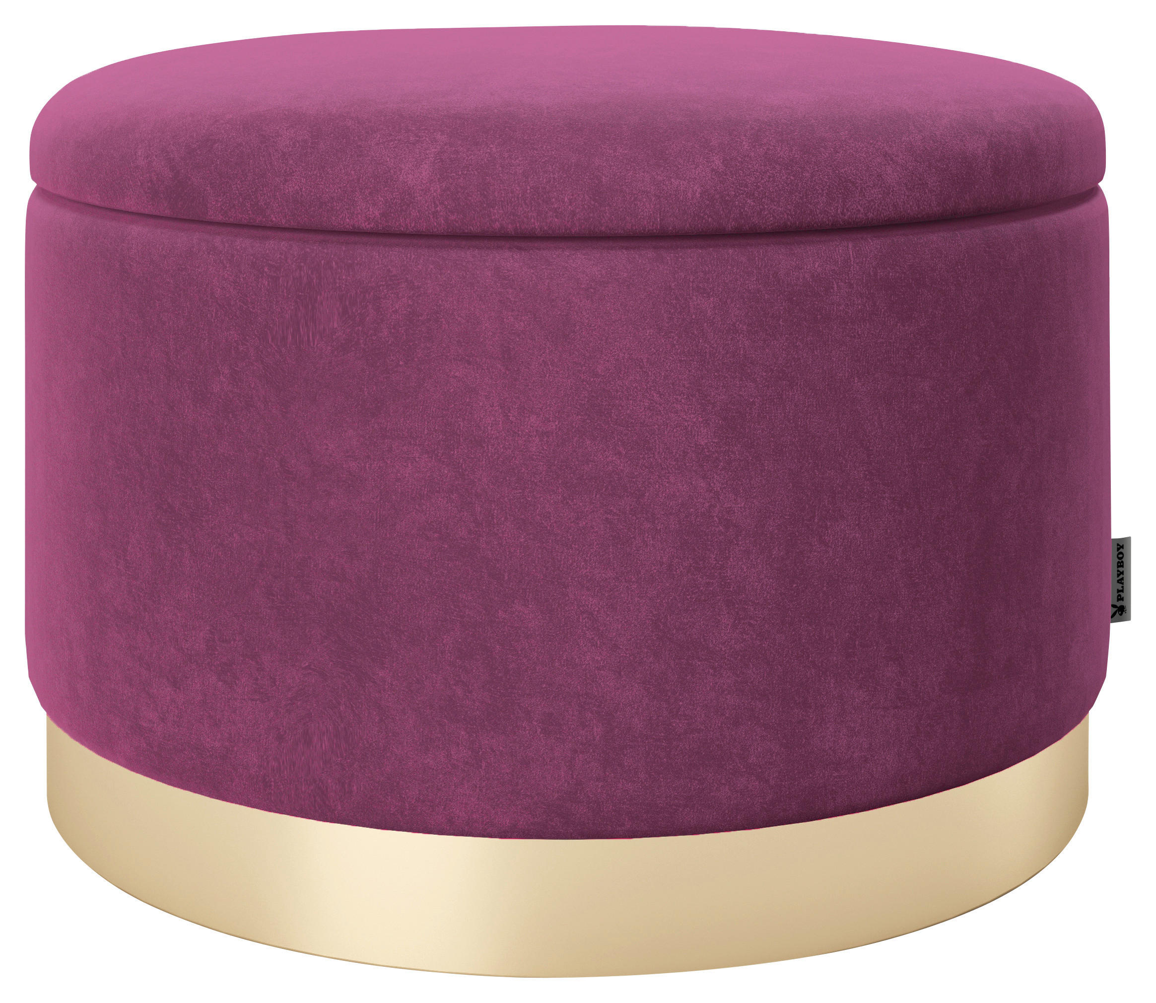 HOCKER in Textil Lila  - Lila/Goldfarben, LIFESTYLE, Textil (55/35/55cm) - Playboy