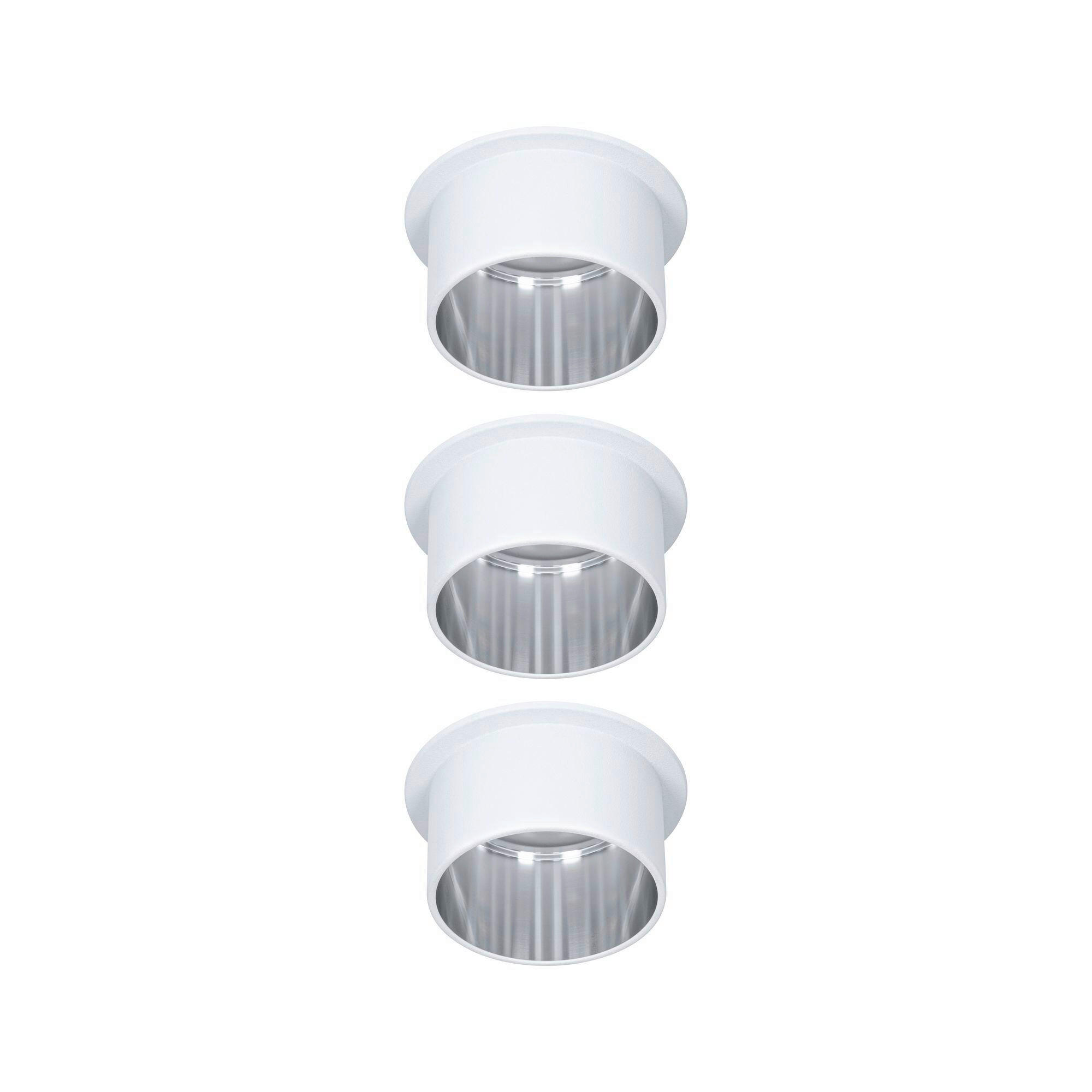 DECKENLEUCHTE   6,8 cm   - Silberfarben/Weiß, Basics, Metall (6,8cm) - Paulmann