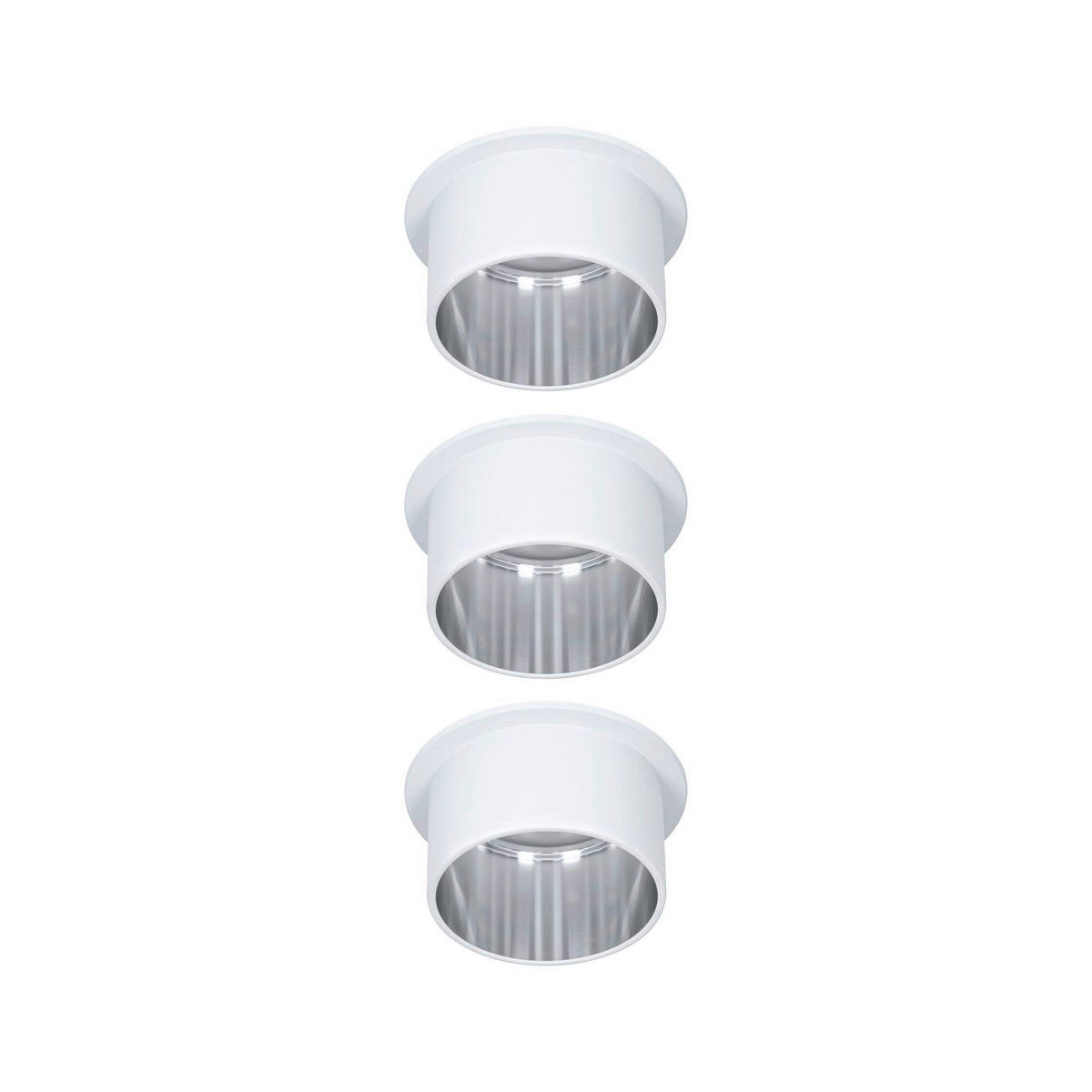 DECKENLEUCHTE   6,8 cm   - Silberfarben/Weiß, Basics, Metall (6,8cm) - Paulmann
