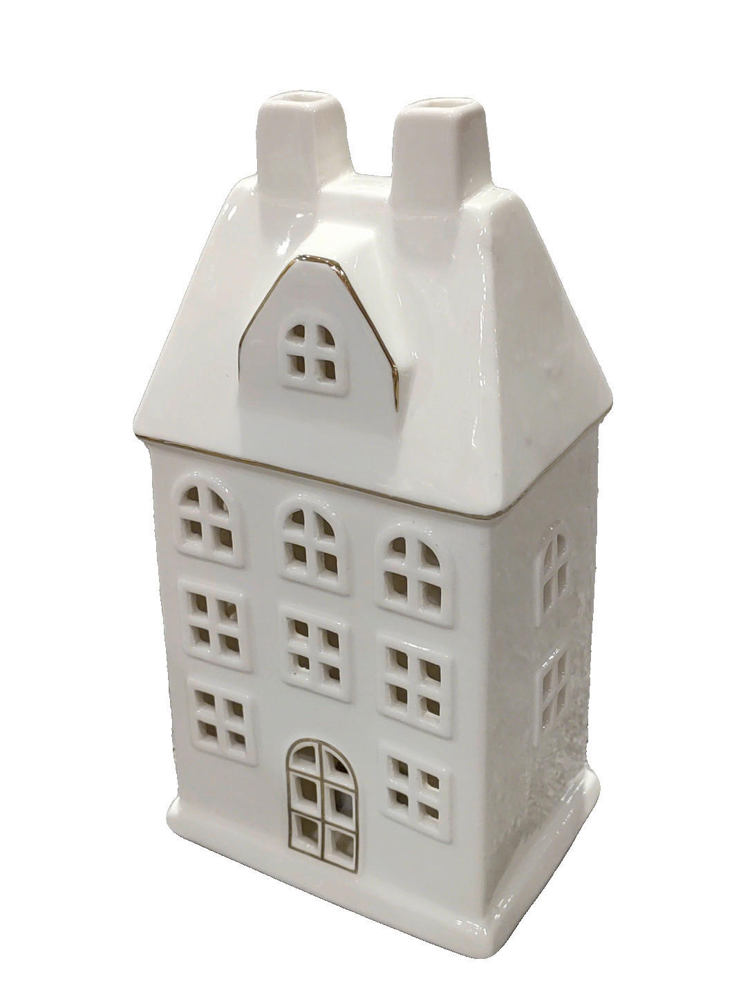 X-Mas Dekohaus Weiß Hochglanz 11.8x23x9 cm