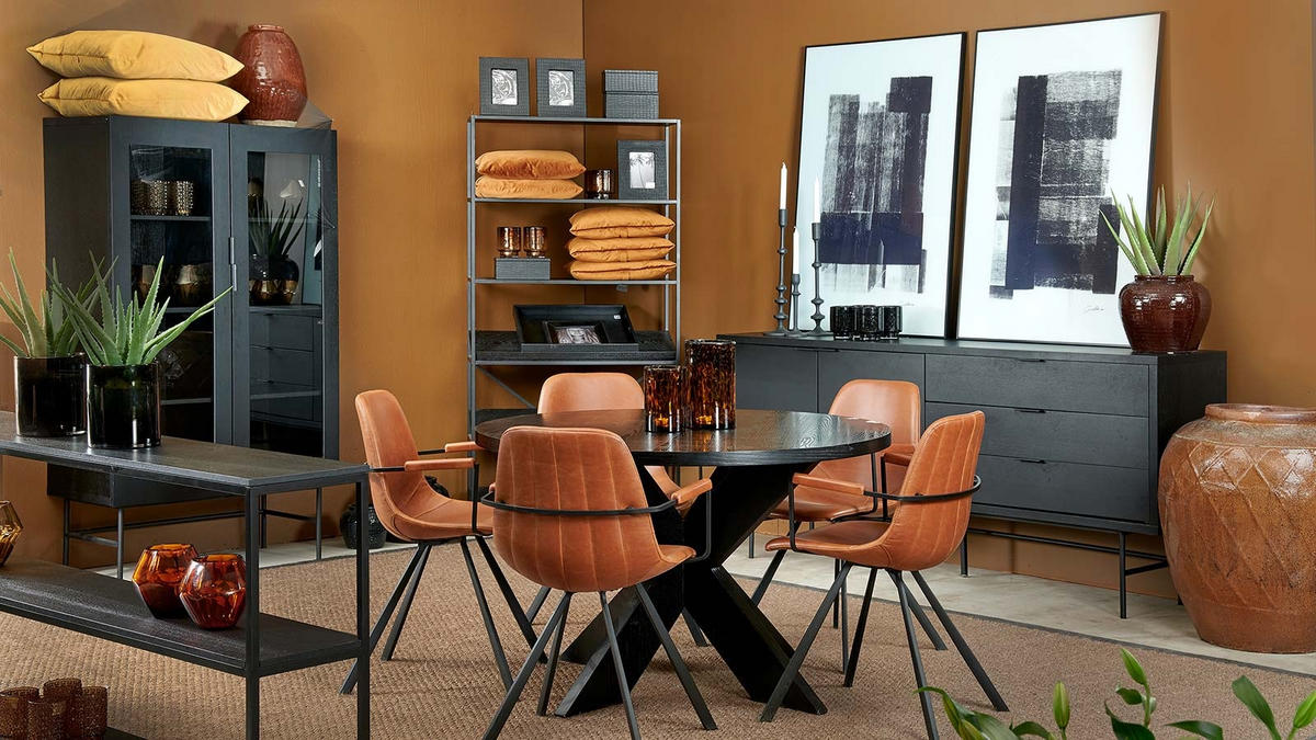 MATBORD i trä 120/120/75 cm   - svart, Design, trä (120/120/75cm)