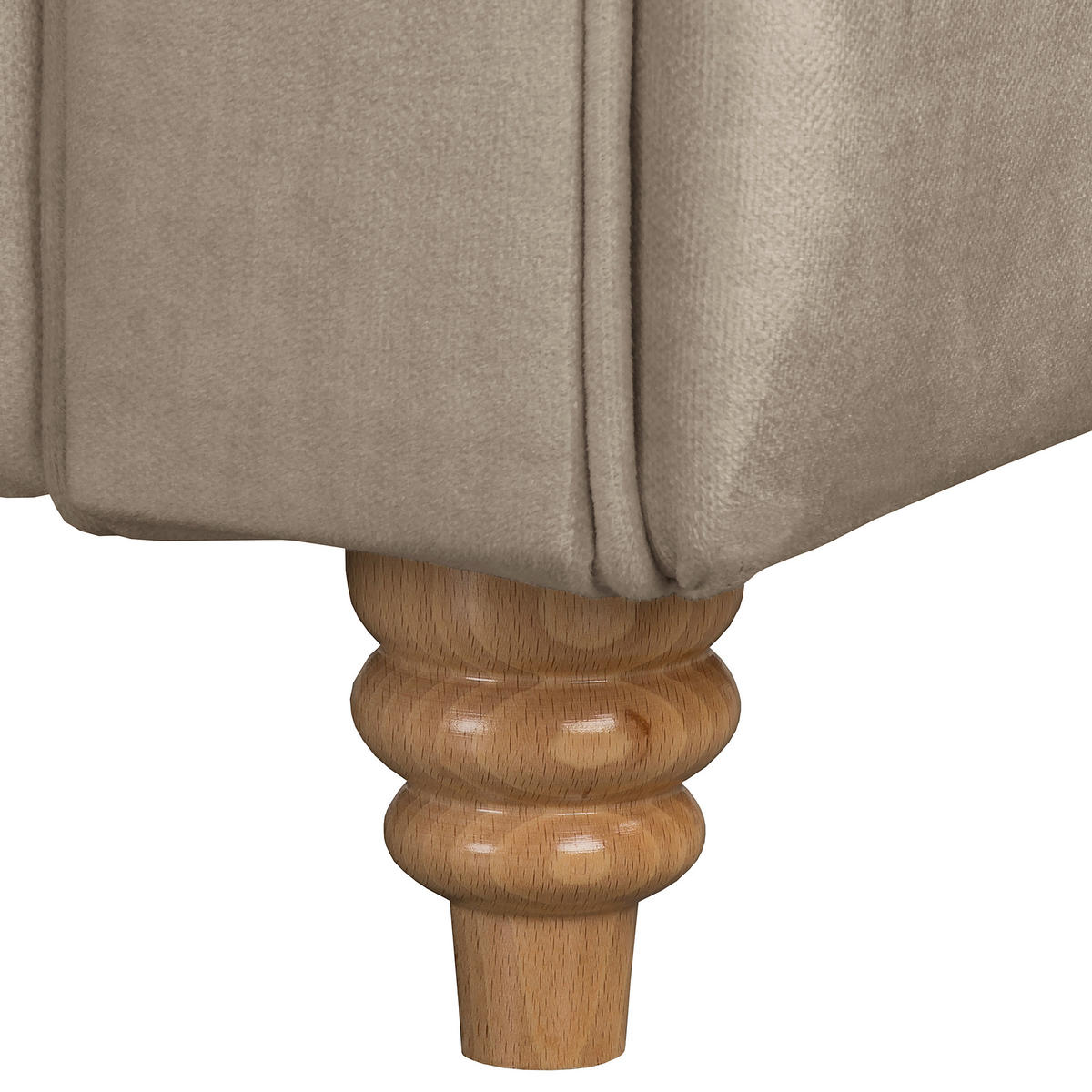 2-SITZER-SOFA Laura in Mikrofaser Taupe  - Taupe/Braun, Design, Holz/Textil (190/75/91cm) - P & B