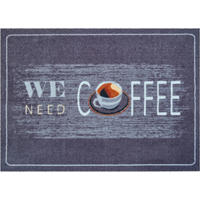 FUSSMATTE 60/85 cm Coffee  - Hellbraun/Dunkelgrau, Design, Kunststoff/Textil (60/85cm) - Grund