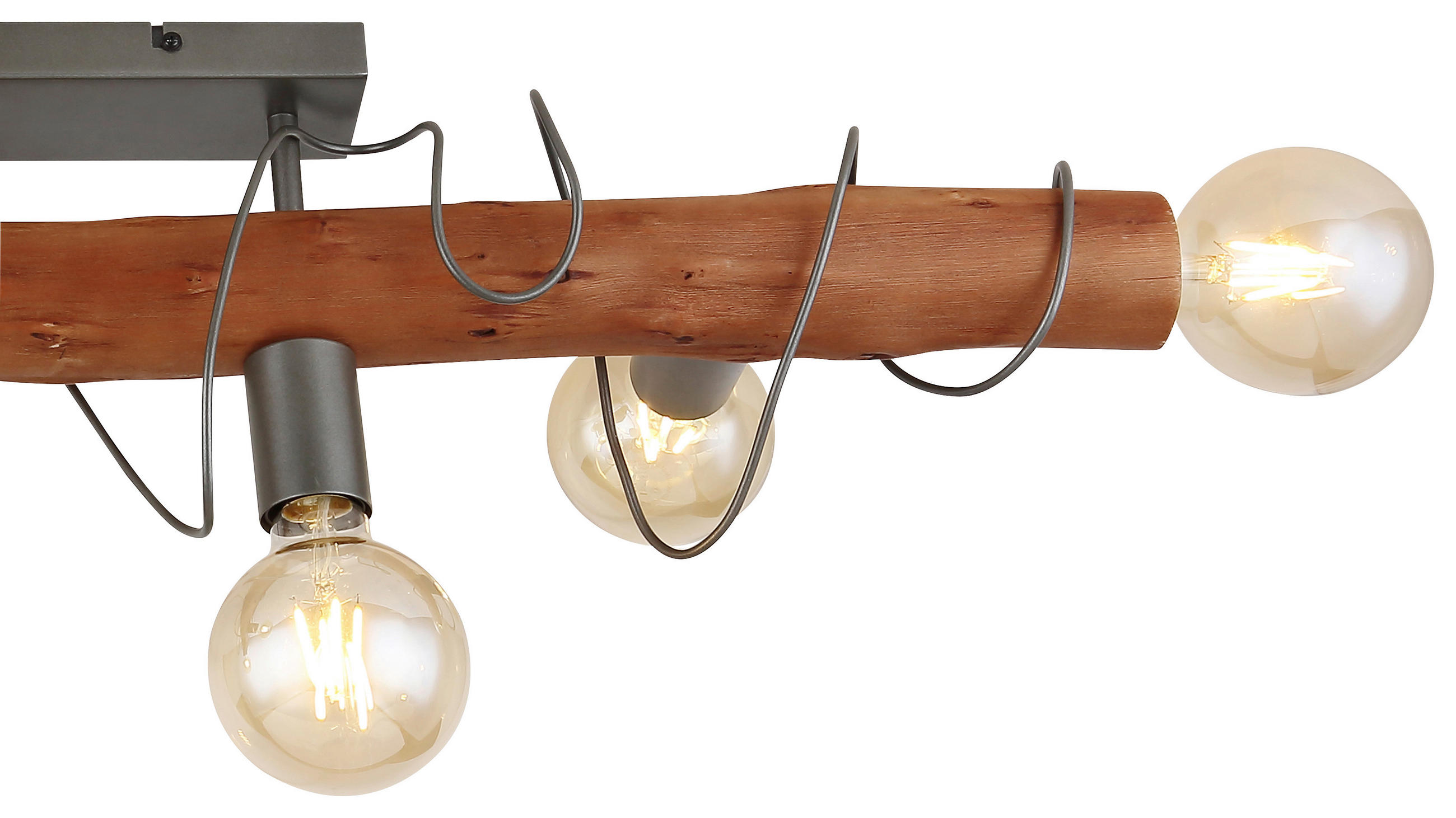 DECKENLEUCHTE    100/20/20 cm  - Braun/Grau, Basics, Holz/Metall (100/20/20cm)