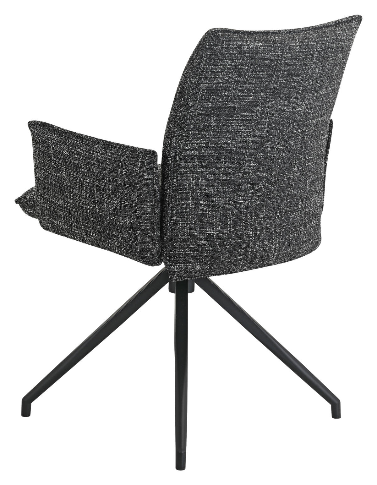 ARMLEHNSTUHL  Sitzfläche 360° drehbar, automatische Rückholfunktion Webstoff  Schwarz  - Schwarz, Design, Textil/Metall (60,5/87/61,5cm) - Novel