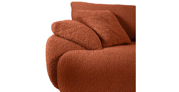 BIGSOFA in Plüsch Rostfarben  - Rostfarben/Schwarz, MODERN, Kunststoff/Textil (290/68/117cm) - Carryhome