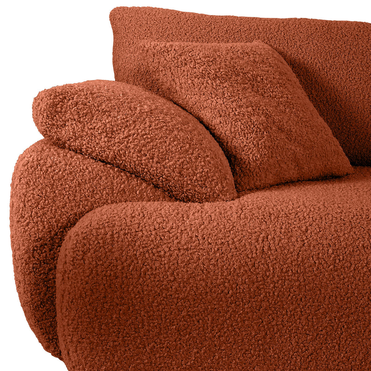 BIG SOFFA i plysch rostfärgad  - svart/rostfärgad, Modern, textil/plast (290/68/117cm) - MID.YOU