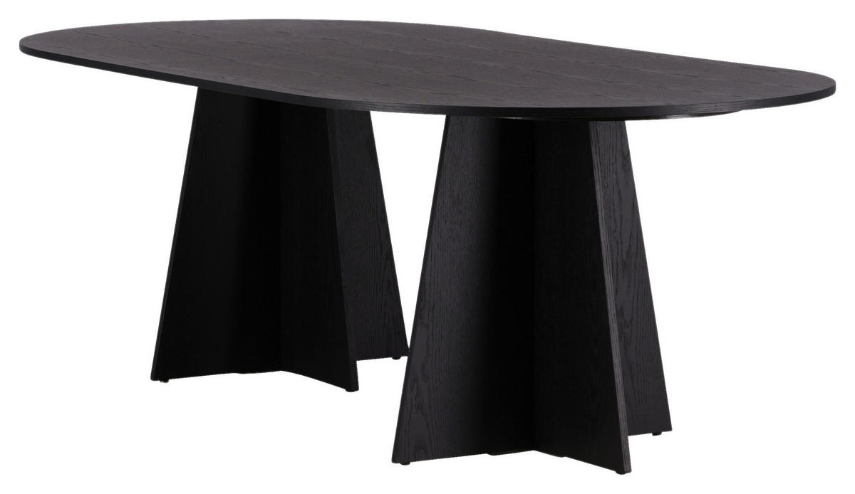 ESSTISCH furniert oval Schwarz  - Schwarz, Design, Holz (230/115/75cm) - Livetastic