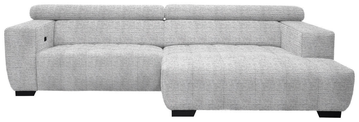 ECKSOFA in Webstoff Hellgrau  279/182 cm  - Hellgrau/Schwarz, KONVENTIONELL, Textil/Metall (279/182cm) - Hom`in