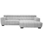 ECKSOFA  in Webstoff Hellgrau  279/182 cm  - Hellgrau/Schwarz, KONVENTIONELL, Textil/Metall (279/182cm) - Hom`in