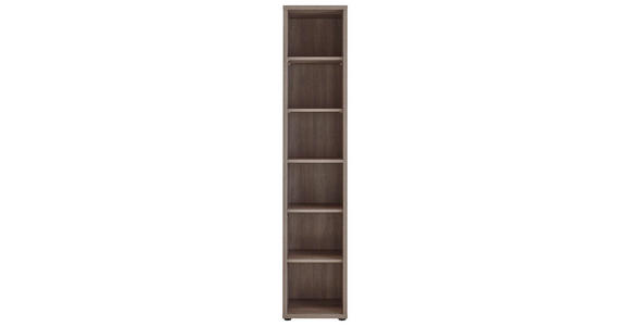 AKTENREGAL - Trüffeleichefarben/Schwarz, KONVENTIONELL, Holzwerkstoff/Kunststoff (43,9/215,2/40cm) - Voleo