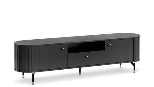 TV-ELEMENT - Goldfarben/Schwarz, MODERN, Holzwerkstoff/Metall (180,1/49/40cm) - home24