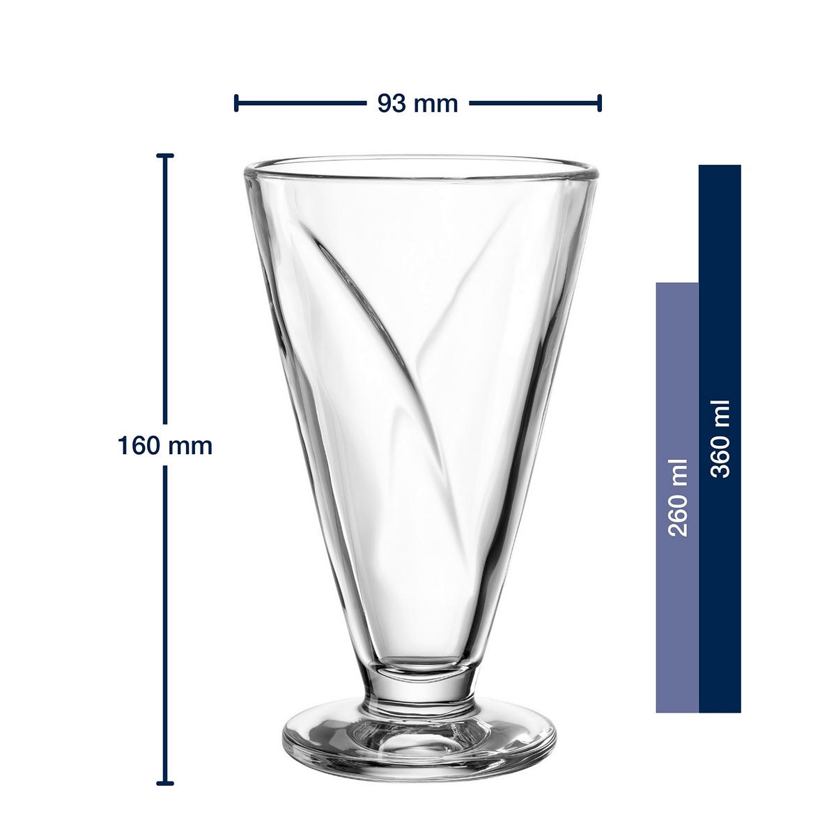 EISBECHER CONO  - Klar, Basics, Glas (9,3/16/9,3cm) - Leonardo